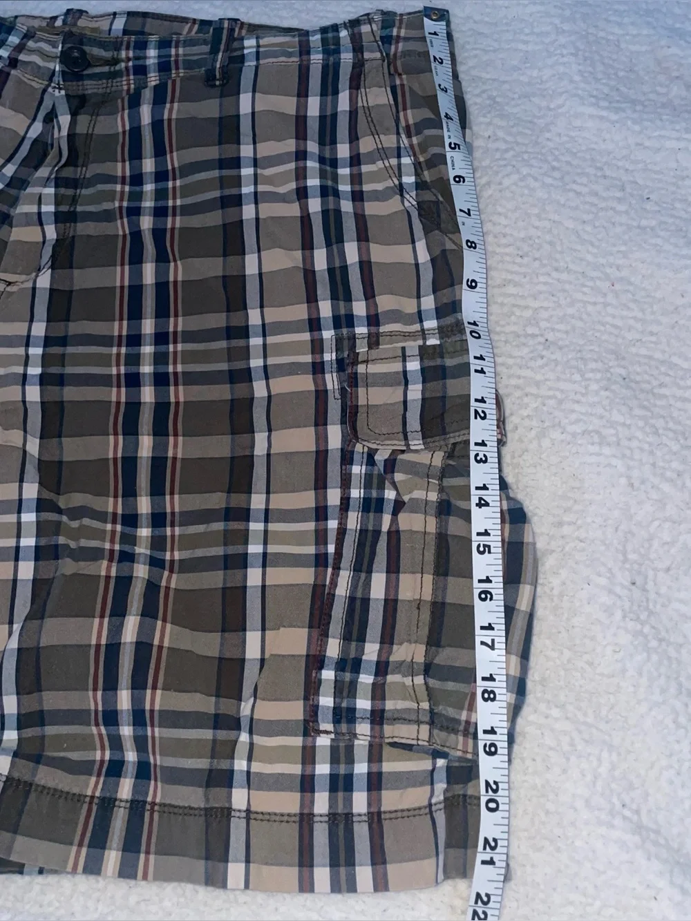 Men's The Foundry Supply Co. Brown Plaid Cargo Shorts 44W